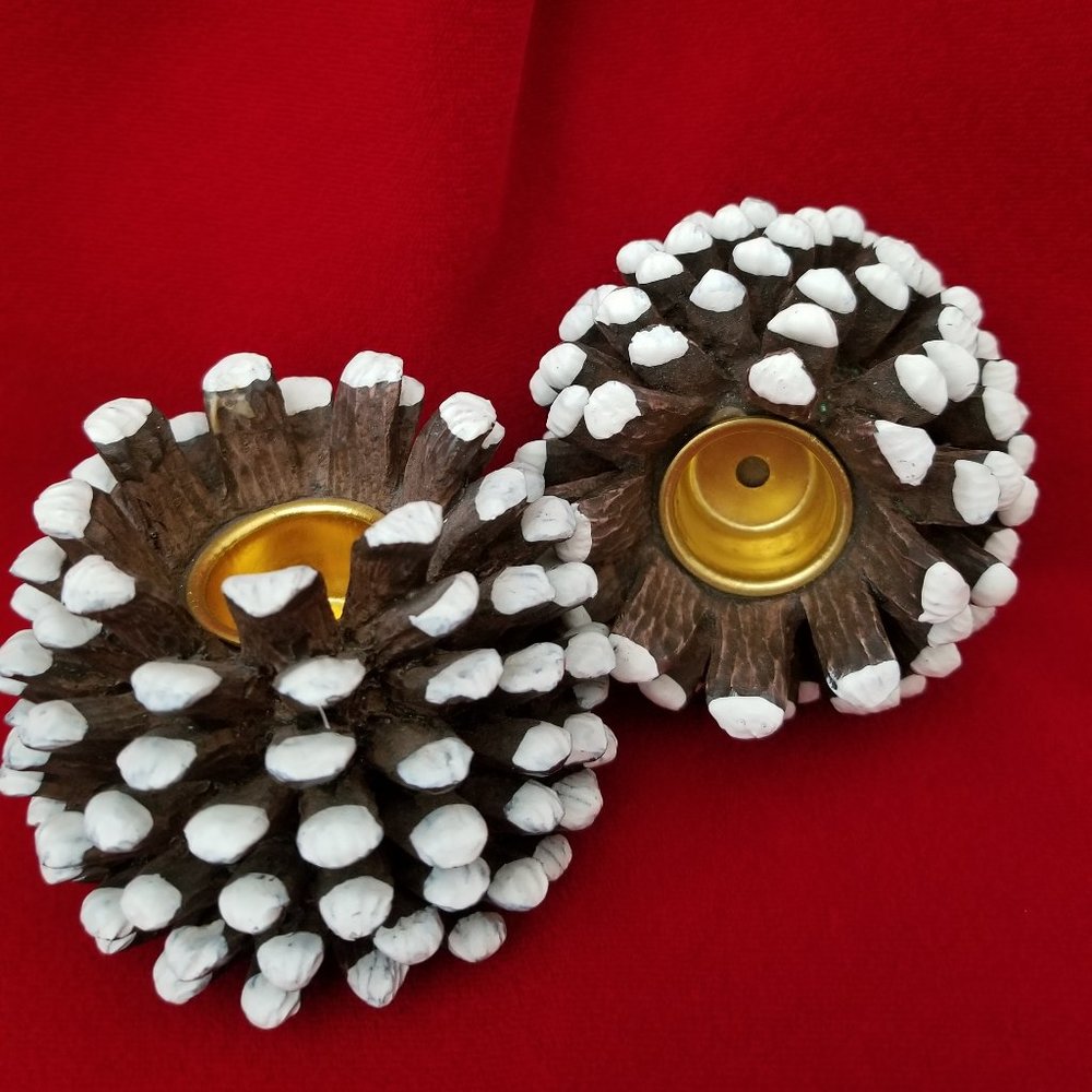 Pine cone candleholders